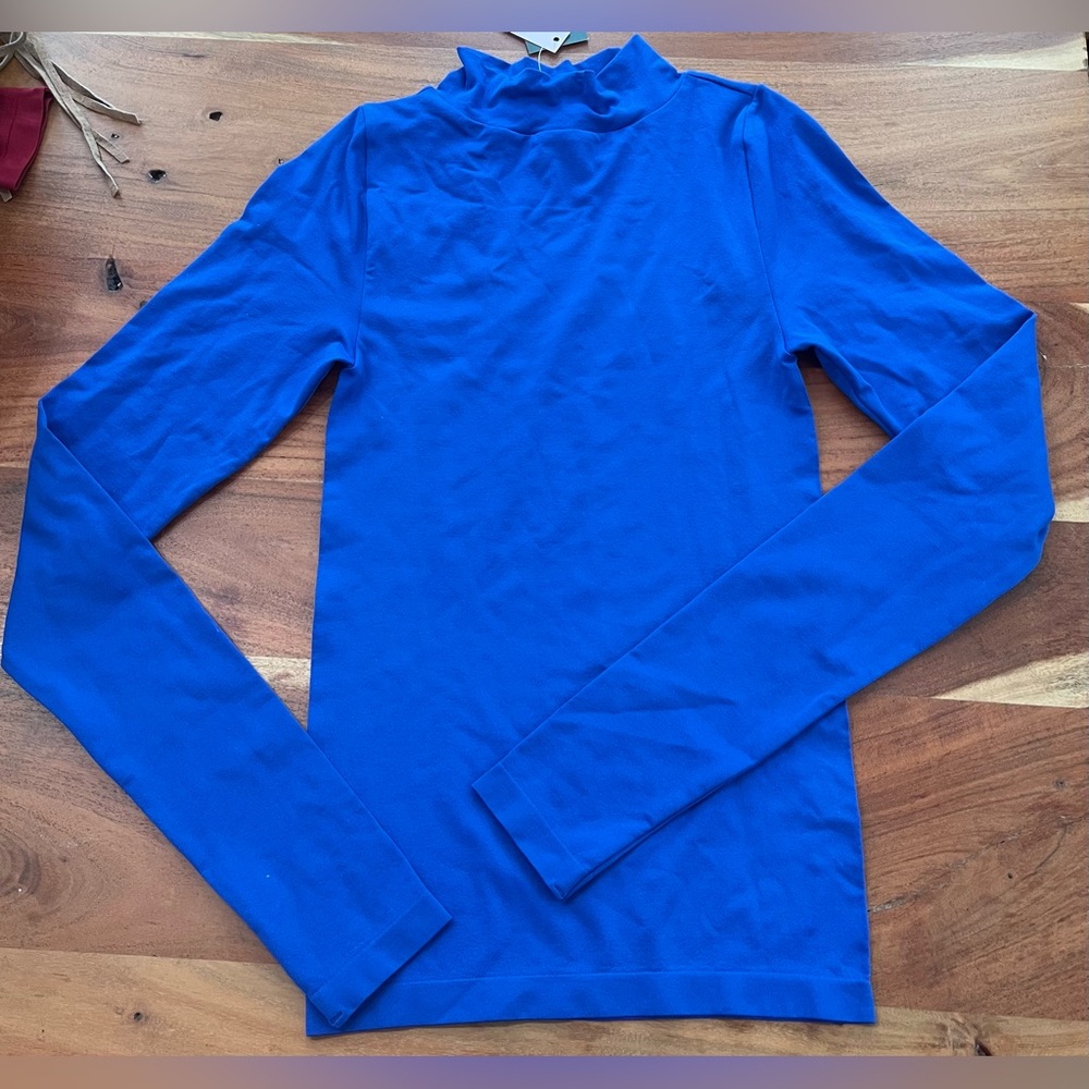 NWT Wild Fable Game Day Long Sleeve Mockneck Turtleneck Top in Blue - Size XS